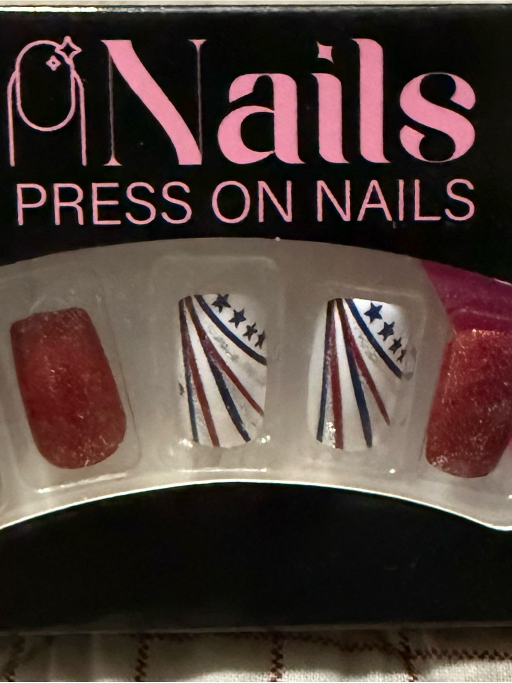 5 Sets Press On Nails - 1-Patriotic Red, White & Blue Set-see description & pics